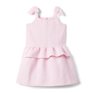 Janie and Jack Floral Peplum Jacquard Dress Size 18-24 Toddler Summer Baby Dress